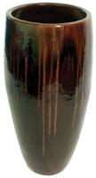 Tan/Black Tall Ceramic Urn